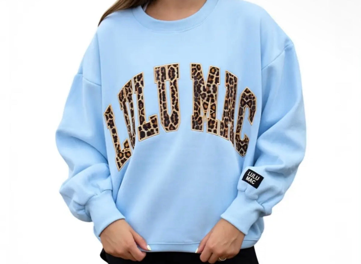 Light Blue Leopard Sweatshirt