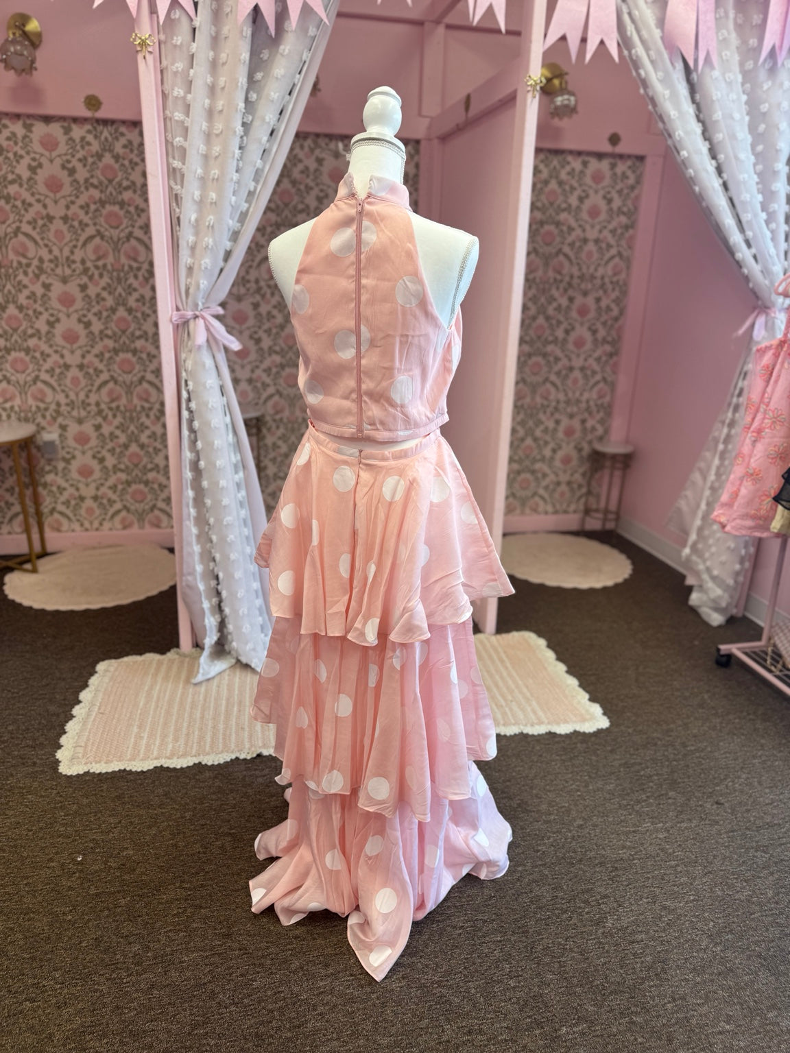 pink polka dot set back